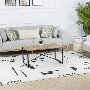 Freud Modern High Pile Black Rug