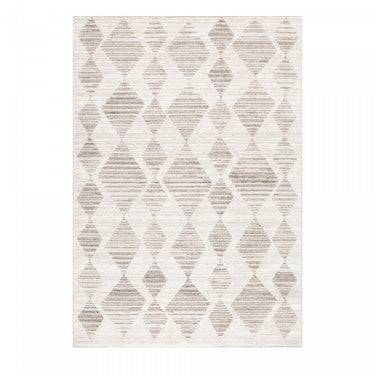 Taznaxt 5102 Stylish Traditional Tribal Berber Design Cream Rug in 160x230 cm (5'3"x7'7")
