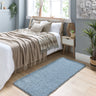 My Denim Blue Washable Non-Slip Polypropylene Shaggy Rug - Runner 67x150 cm (2'3"x5')