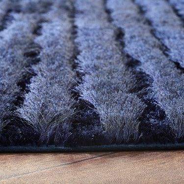 Origins Carved Glamour Navy Blue  Shaggy Rug