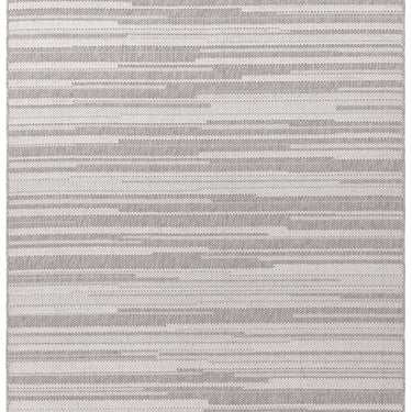 Asiatic London Camber Stripe Grey Natural Traditional Textured Striped Flatweave Rug