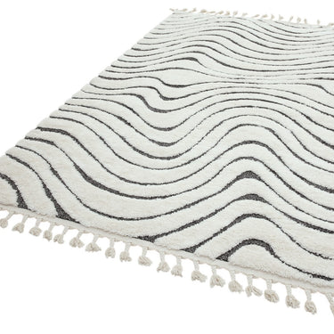 Asiatic London Ariana AR10 Ripple Boho Fringed Soft Scandi Multicolour Polypropylene Shaggy Moroccan Textured Rug