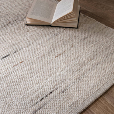 Birkdale Hand Woven Wool Blend Boucle Texture Reversible Rug in Ivory