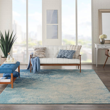 Passion PSN10 Navy and Light Blue Modern Abstract Rug