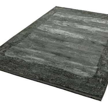 Athera Bordered Bordeaux Viscose Cotton Traditional Abstract Rug - AT03 Atnhracite Border - Medium 120x170 cm (4'x5'6")