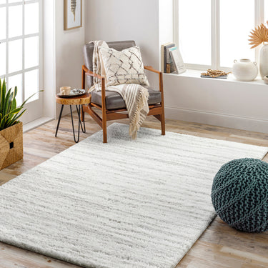 Cloudy Off-White and Grey Plush Shaggy Rug