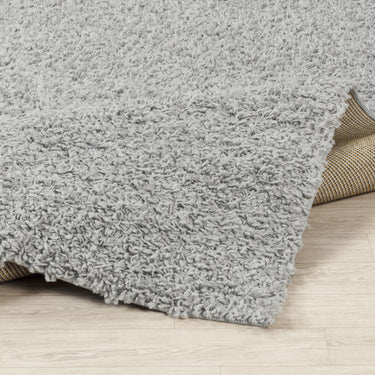 Lilly Shaggy Solid Color Plush Pile Grey Rug