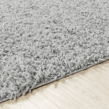 Lilly Shaggy Solid Color Plush Pile Grey Rug