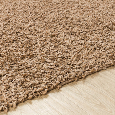 Lilly Shaggy Solid Color Plush Pile Dark Beige Rug