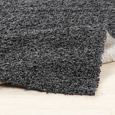 Lilly Shaggy Solid Color Plush Pile Dark Grey Rug