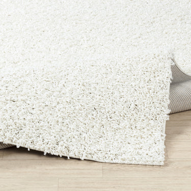 Lilly Shaggy Solid Color Plush Pile White Rug
