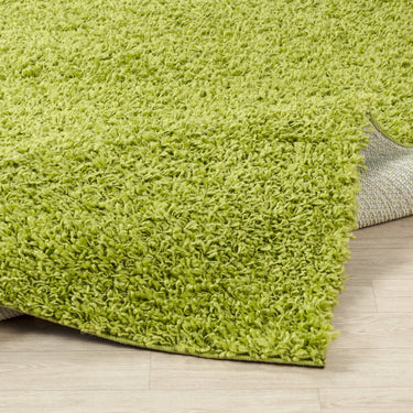 Fivelands Solid Color Plush Soft Pile Green Rug
