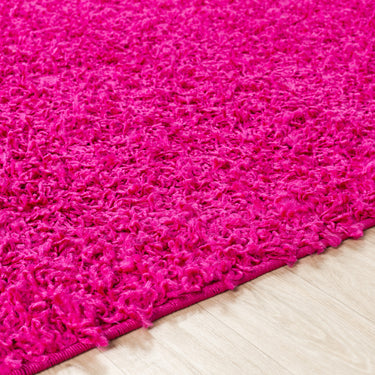 Lilly Shaggy Solid Color Plush Pile Fuschia Pink Rug
