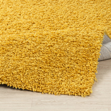 Lilly Shaggy Solid Color Plush Pile Yellow Rug