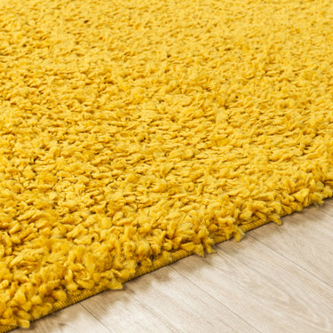 Lilly Shaggy Solid Color Plush Pile Yellow Rug