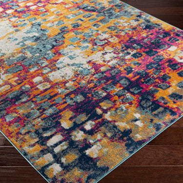 Floransa Abstract Modern Marble Runner Yellow