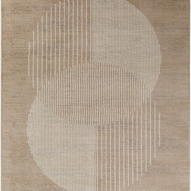 Floransa Geometric Modern Skandi Brown & Light Beige Rug - Design FSA2374 - Medium 120x170 cm (3'11'' x 5'7'')