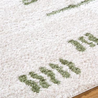 Fossay Washable Shaggy Green Rug