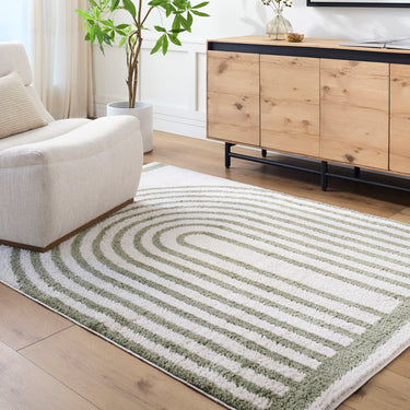 Fossay Washable Modern Shaggy Green Rug
