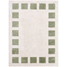 Fossay Washable Shaggy Modern Green, Ivory & Grass Green Rug - Design FSG2315 - Medium 120x170 cm (3'11'' x 5'7'')