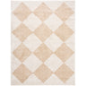 Fossay Washable Diamond Shaggy Modern Beige & Ivory Rug - Medium 120x170 cm (3'11'' x 5'7'')