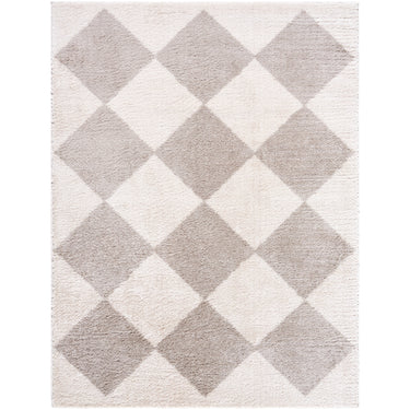 Fossay Washable Diamond Shaggy Grey Rug