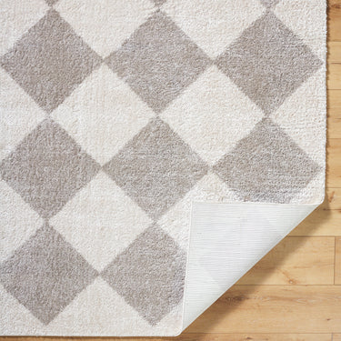 Fossay Washable Diamond Shaggy Grey Rug