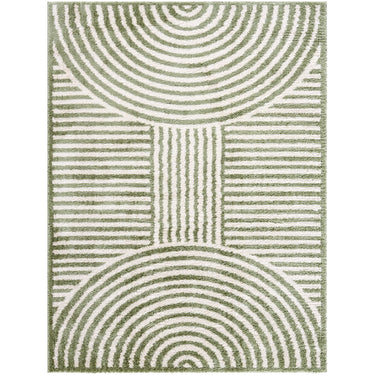 Fossay Washable Modern Shaggy Green Rug