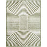 Fossay Washable Shaggy Modern Green, Ivory & Grass Green Rug - Design FSG2333 - Medium 120x170 cm (3'11'' x 5'7'')