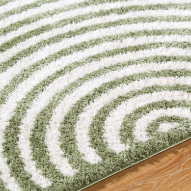 Fossay Washable Modern Shaggy Green Rug