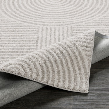 Fossay Washable Shaggy Modern Grey & Ivory Rug - Design FSG2335