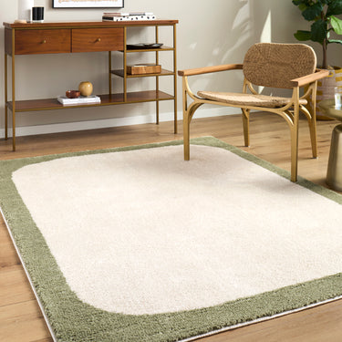 Fossay Washable Modern Shaggy Green Rug