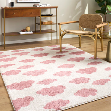 Fossay Washable Modern Shaggy Ivory Rug