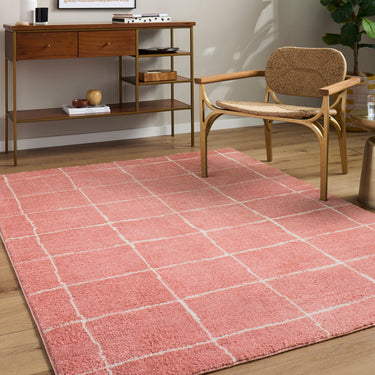Fossay Washable Modern Shaggy Pink Rug