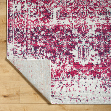 Harput Vintage Traditional Boho Oriental Red, Burgundy & Medium Grey Rug