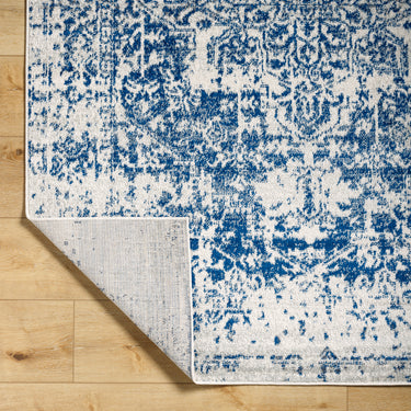 Harput Vintage Traditional Boho Oriental Blue, Navy & Medium Gray Rug