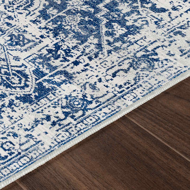 Harput Vintage Traditional Boho Oriental Blue, Navy & Medium Gray Rug