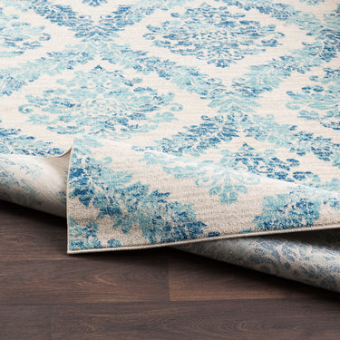 Harput Vintage Traditional Boho Oriental Blue, Navy & Ivory Rug