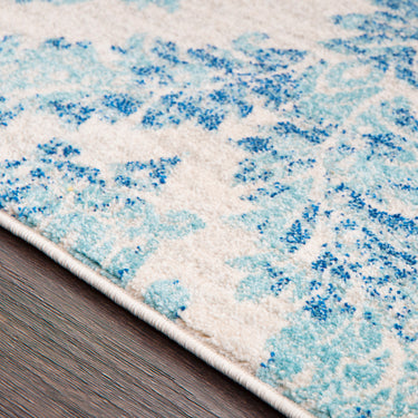 Harput Vintage Traditional Boho Oriental Blue, Navy & Ivory Rug