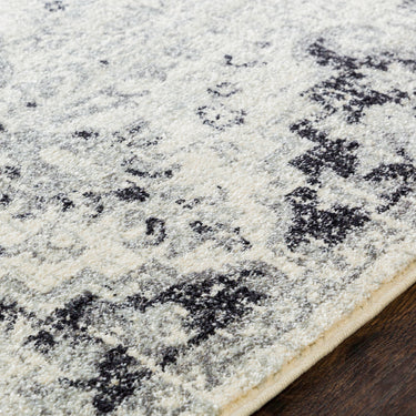 Harput Vintage Traditional Boho Oriental Black, Light Beige & Medium Grey Rug