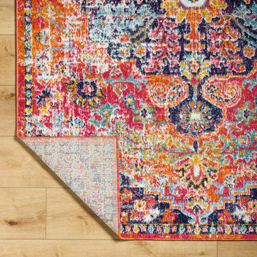 Harput Vintage Traditional Boho Oriental Orange, White & Mustard Rug