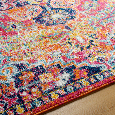 Harput Vintage Traditional Boho Oriental Orange, White & Mustard Rug