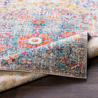 Harput Vintage Traditional Boho Oriental Blue, Light Beige & Mustard Rug - Design HAP1063