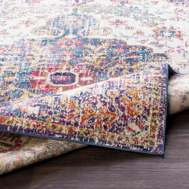 Harput Vintage Traditional Boho Oriental Blue, Light Beige & Mustard Rug - Design HAP1064