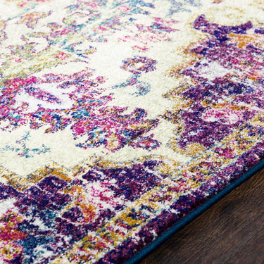 Harput Vintage Traditional Boho Oriental Blue, Light Beige & Mustard Rug - Design HAP1064