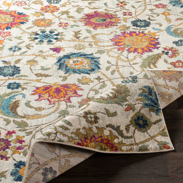 Harput Vintage Traditional Boho Skandi Oriental Yellow, Mustard & Teal Rug