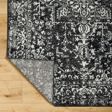 Harput Vintage Traditional Boho Oriental Black, Charcoal & Light Slate Rug