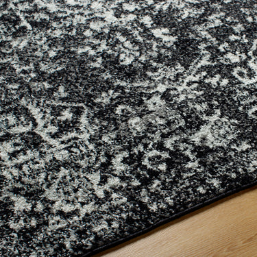 Harput Vintage Traditional Boho Oriental Black, Charcoal & Light Slate Rug