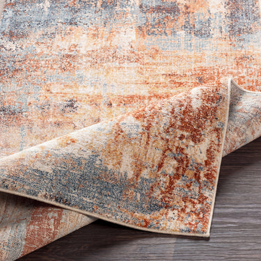 Huntington Beach Modern Runner Outdoor Orange, Denim & Rust Rug