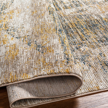 Naila Modern Graphic Abstract Beige & Beige Blue Yellow Rug